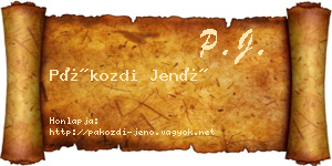 Pákozdi Jenő névjegykártya