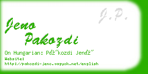 jeno pakozdi business card